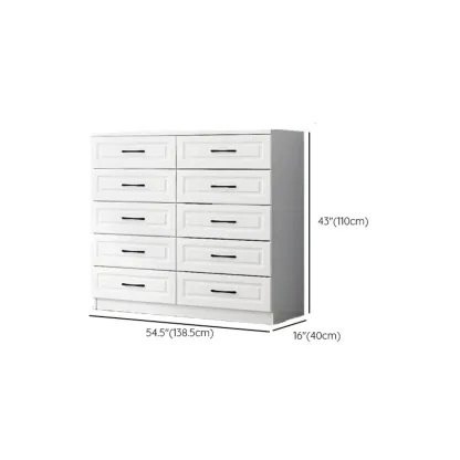 Multi Drawers White Wooden Cabinet with Soft Close for Home Image - 50