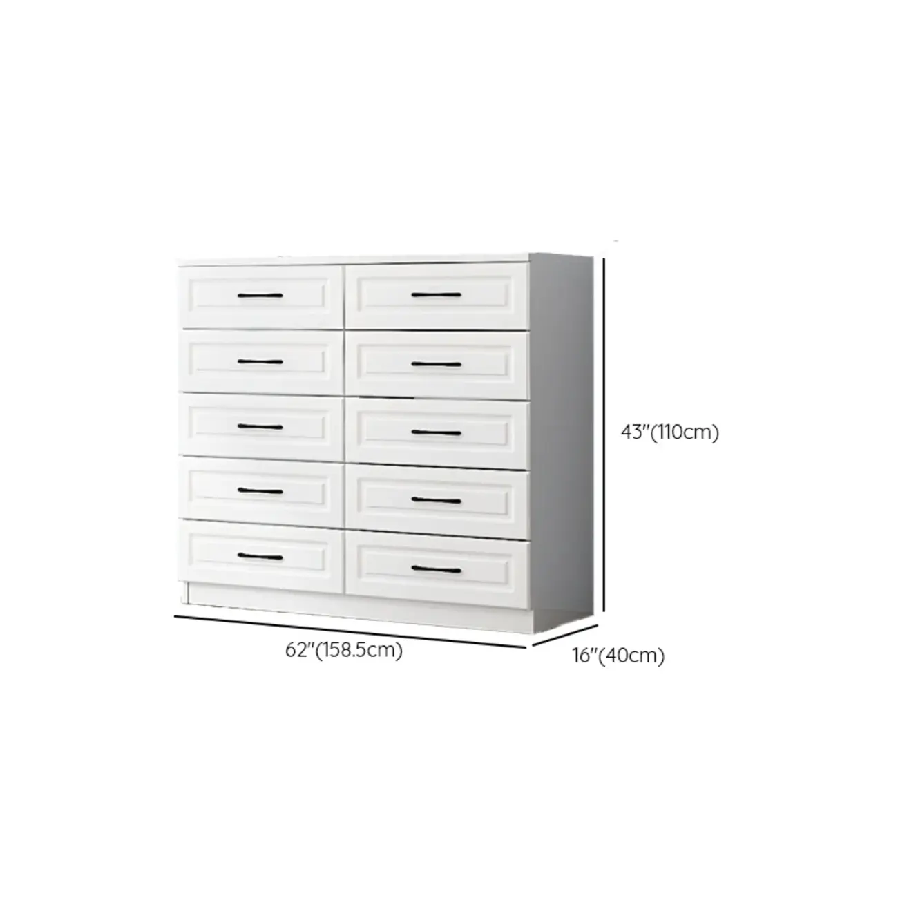 Multi Drawers White Wooden Cabinet with Soft Close for Home Image - 51 | homeyfad