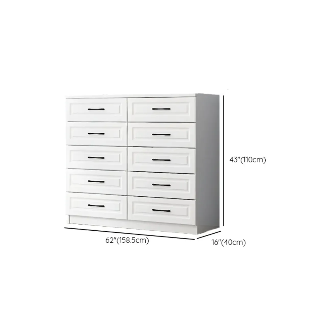 Multi Drawers White Wooden Cabinet with Soft Close for Home Image - 51