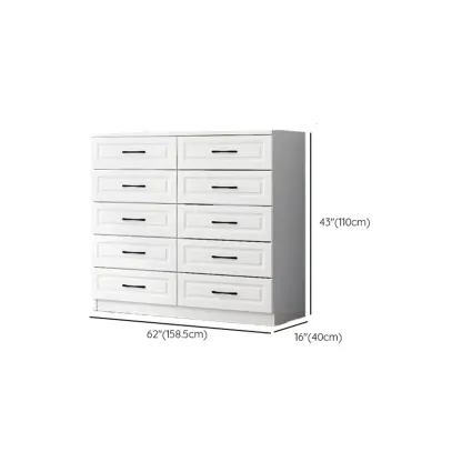 Multi Drawers White Wooden Cabinet with Soft Close for Home Image - 51