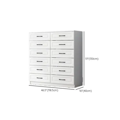 Multi Drawers White Wooden Cabinet with Soft Close for Home Image - 52