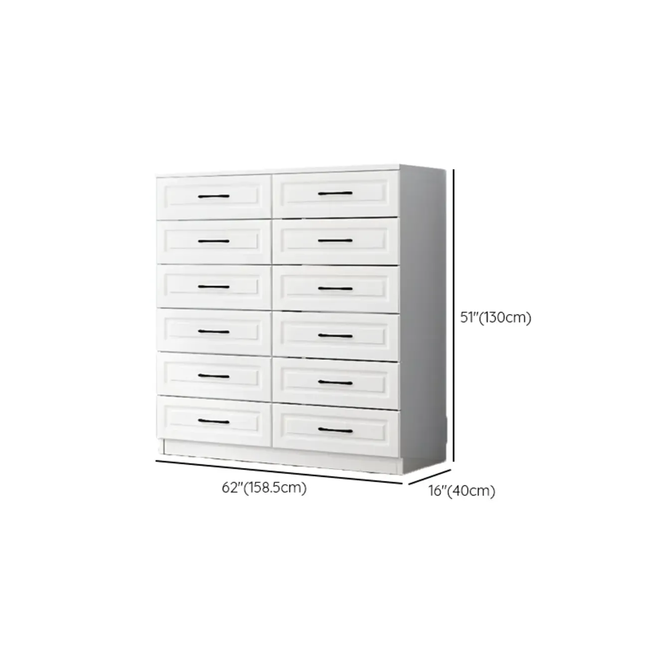 Multi Drawers White Wooden Cabinet with Soft Close for Home Image - 54