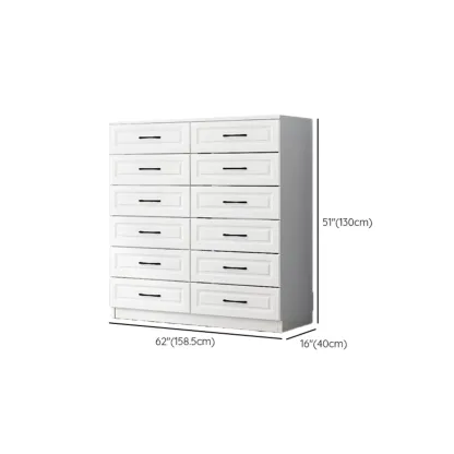 Multi Drawers White Wooden Cabinet with Soft Close for Home Image - 54