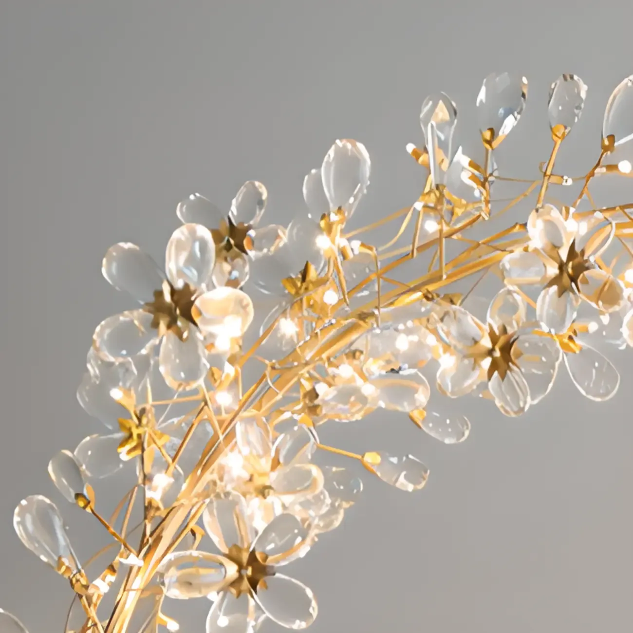 Modern Crystal Branch Chandelier with Adjustable Length Image - 11