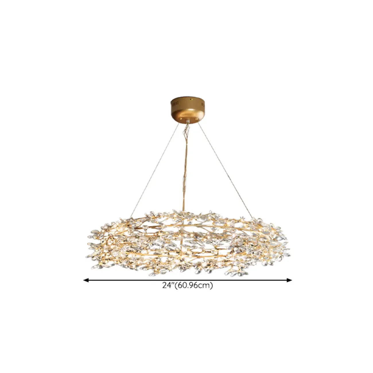 Modern Crystal Branch Chandelier with Adjustable Length #size