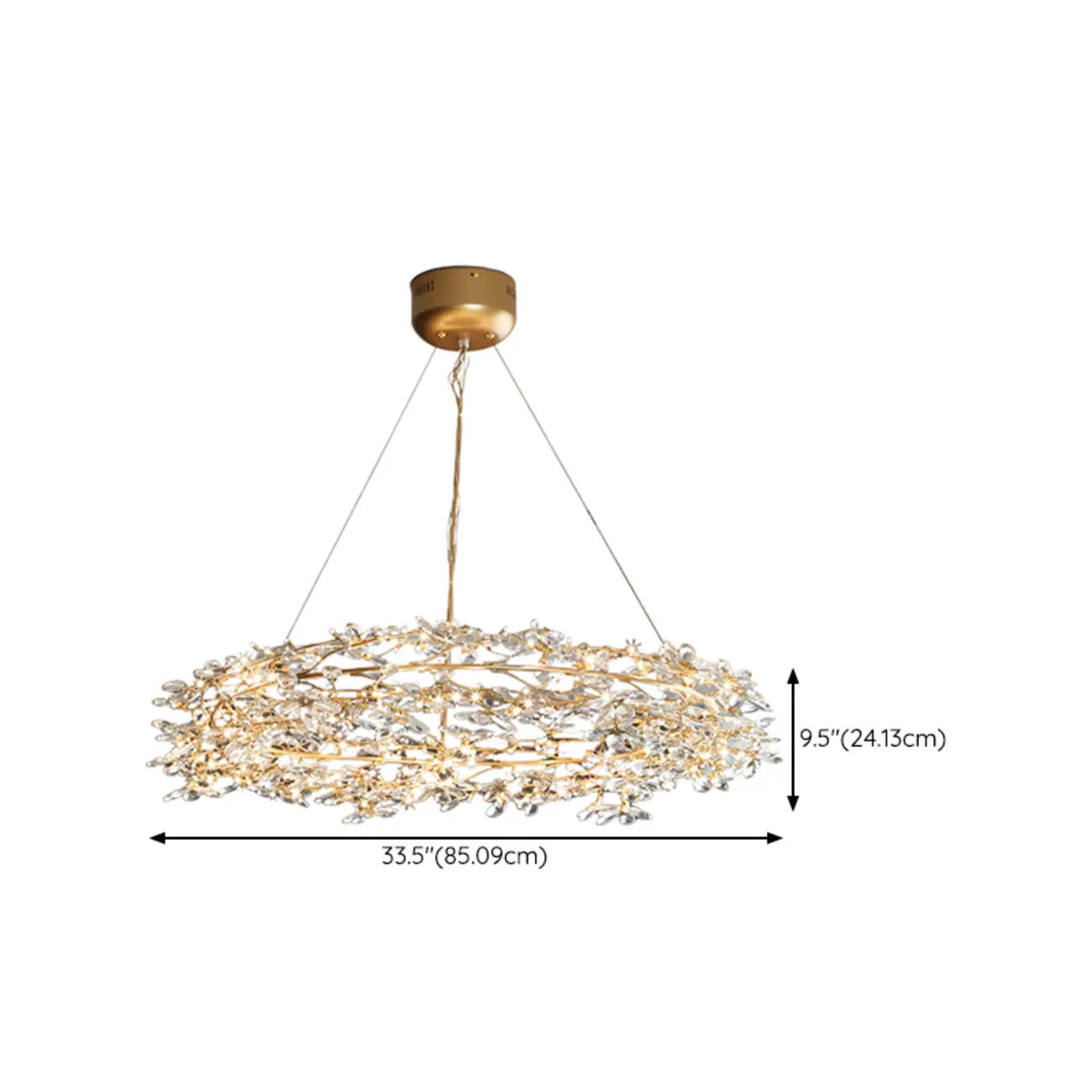 Modern Crystal Branch Chandelier with Adjustable Length Image - 15 | homeyfad