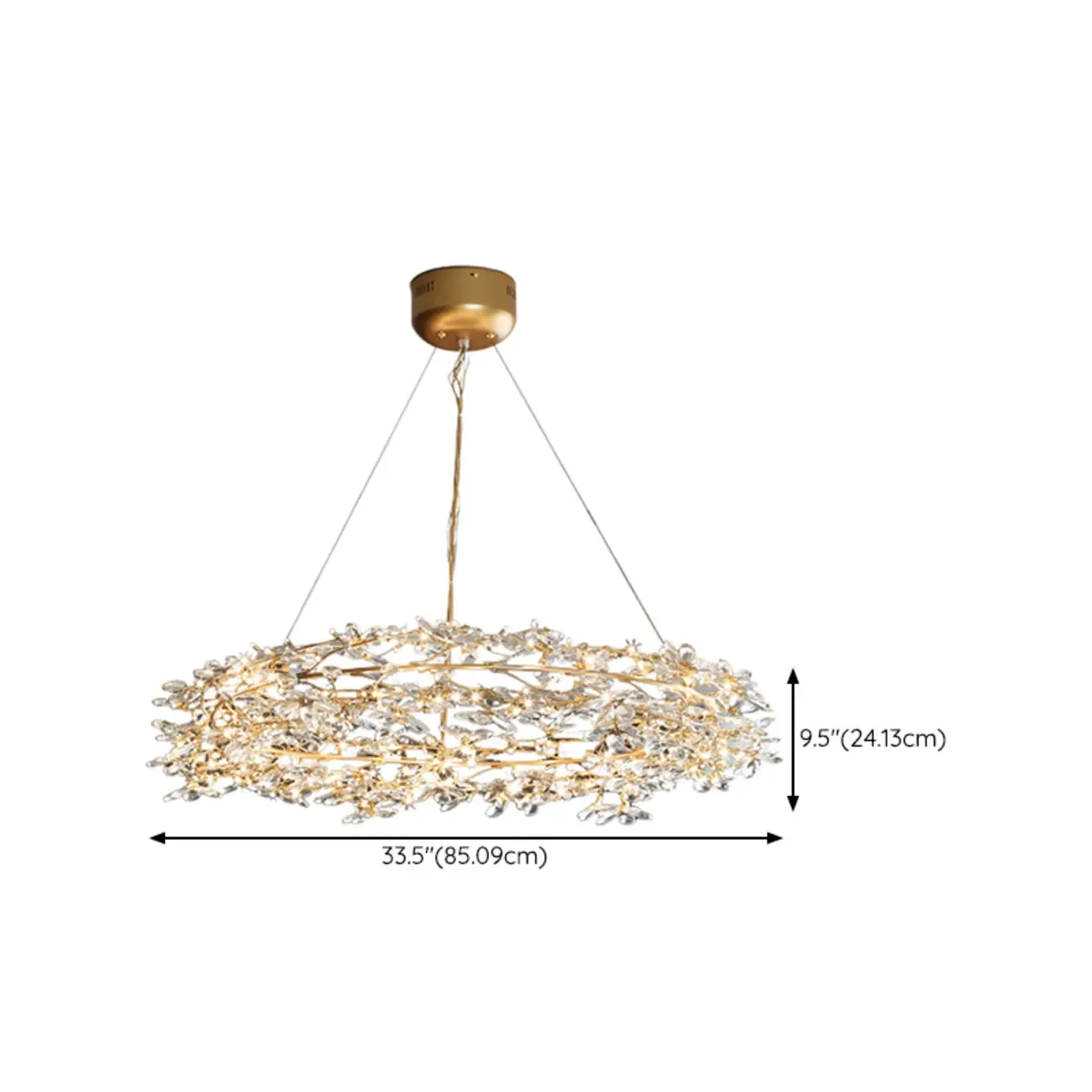 Modern Crystal Branch Chandelier with Adjustable Length Image - 15