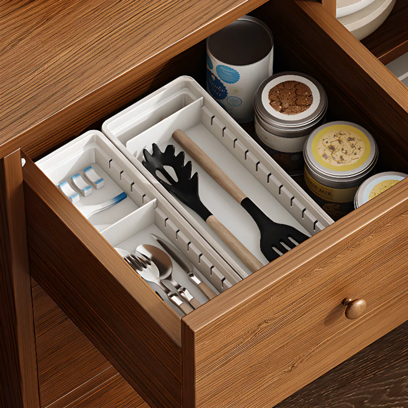 Retro Wooden Rectangular Accent Cabinet for Home Storage  Image - 6 | homeyfad