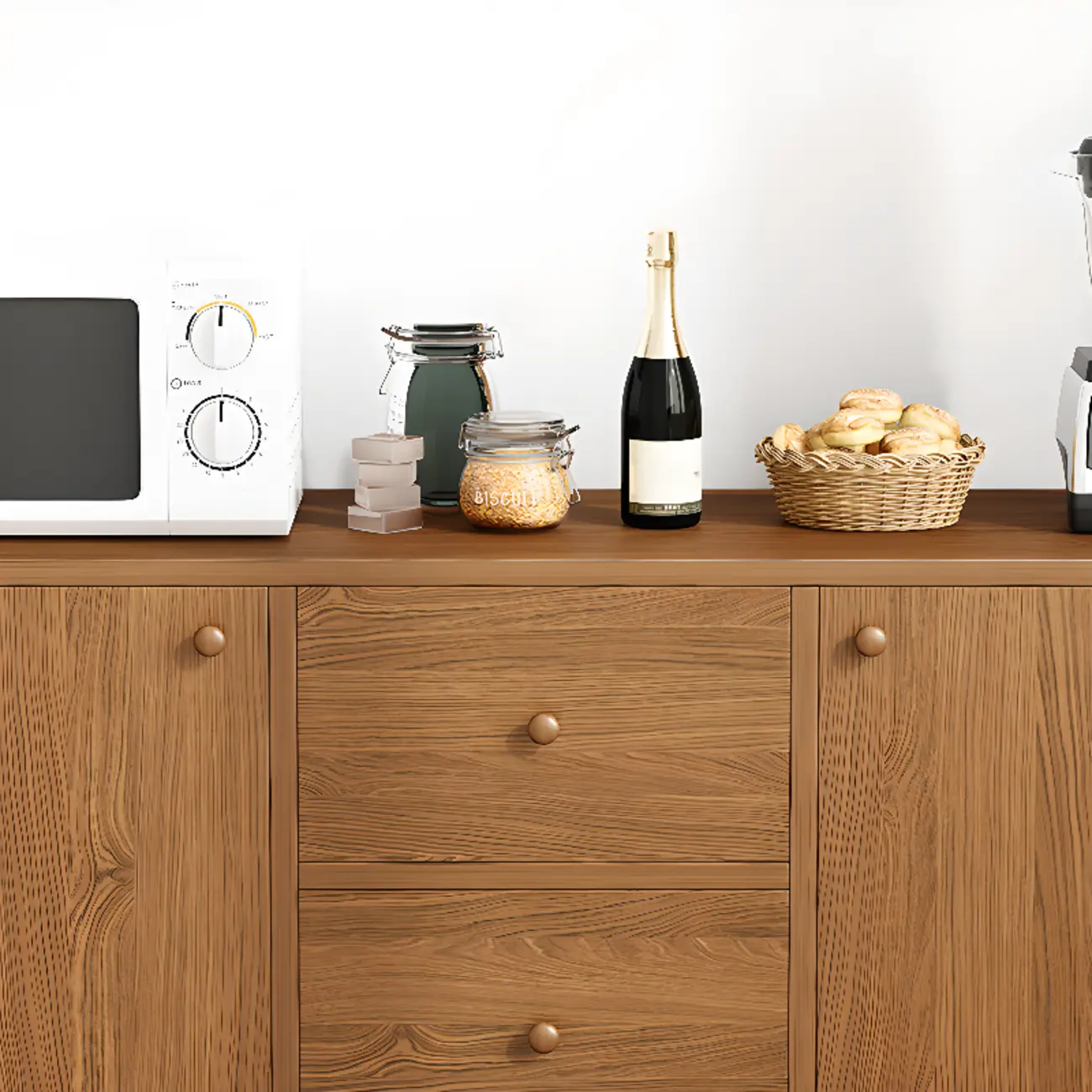 Retro Wooden Rectangular Accent Cabinet for Home Storage  Image - 7 | homeyfad