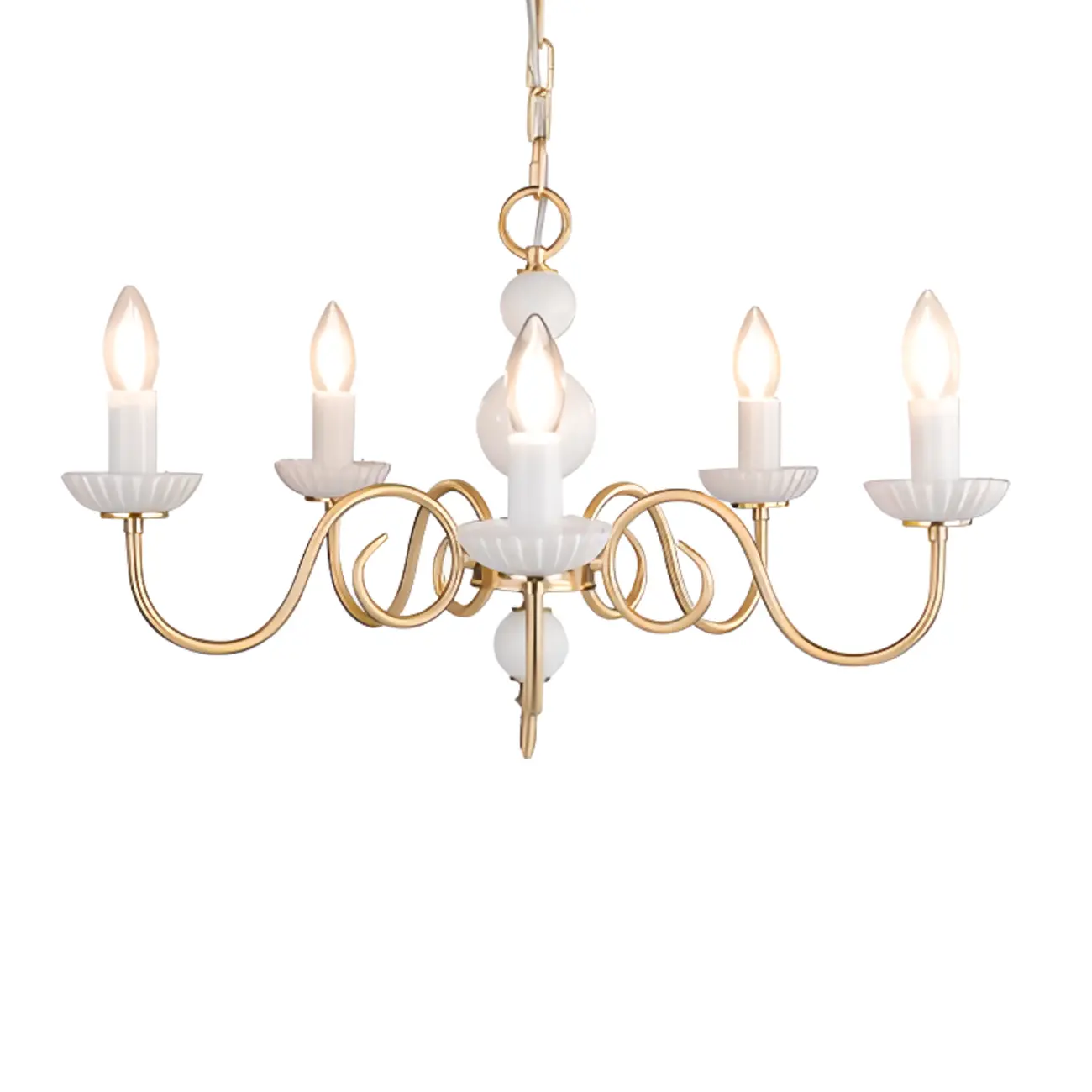 Vintage Gold Metal Candelabra Chandelier for Residential Use Image - 7 | homeyfad