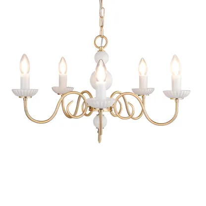 Vintage Gold Metal Candelabra Chandelier for Residential Use Image - 7