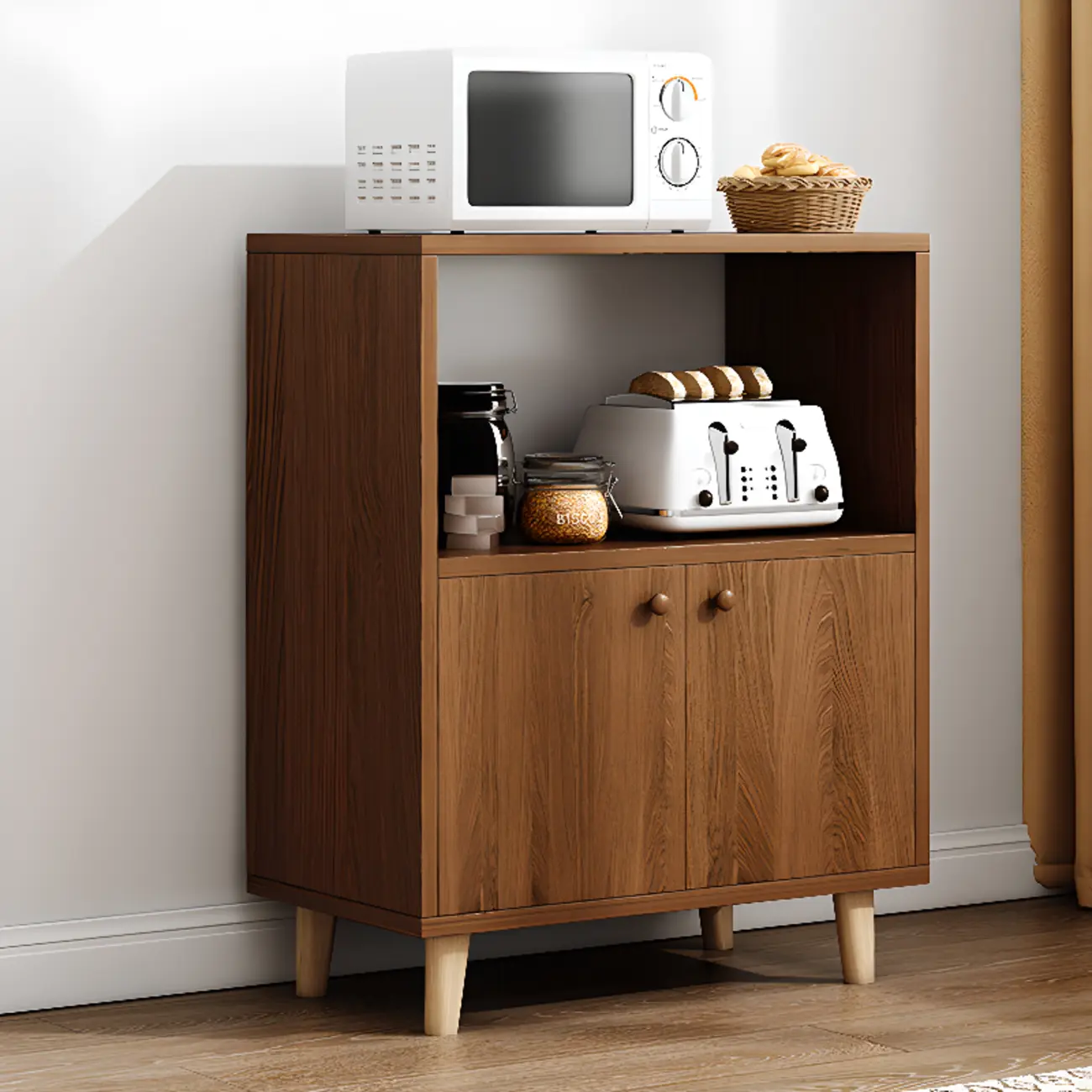 Retro Wooden Rectangular Accent Cabinet for Home Storage  Image - 12 | homeyfad