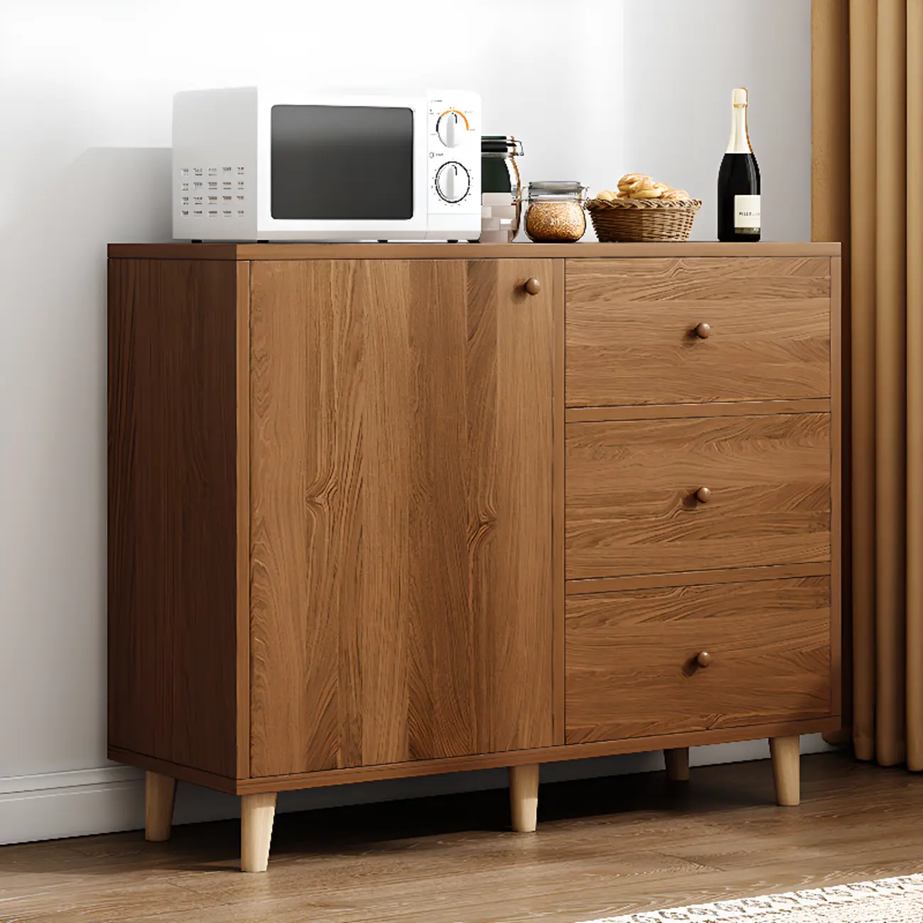 Retro Wooden Rectangular Accent Cabinet for Home Storage  Image - 13 | homeyfad