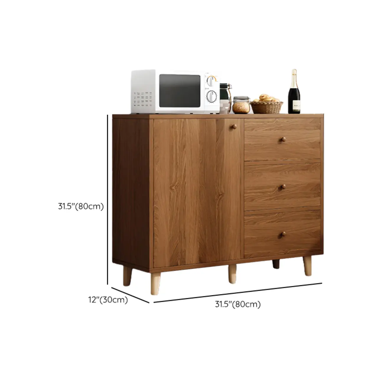 Retro Wooden Rectangular Accent Cabinet for Home Storage  Image - 19 | homeyfad