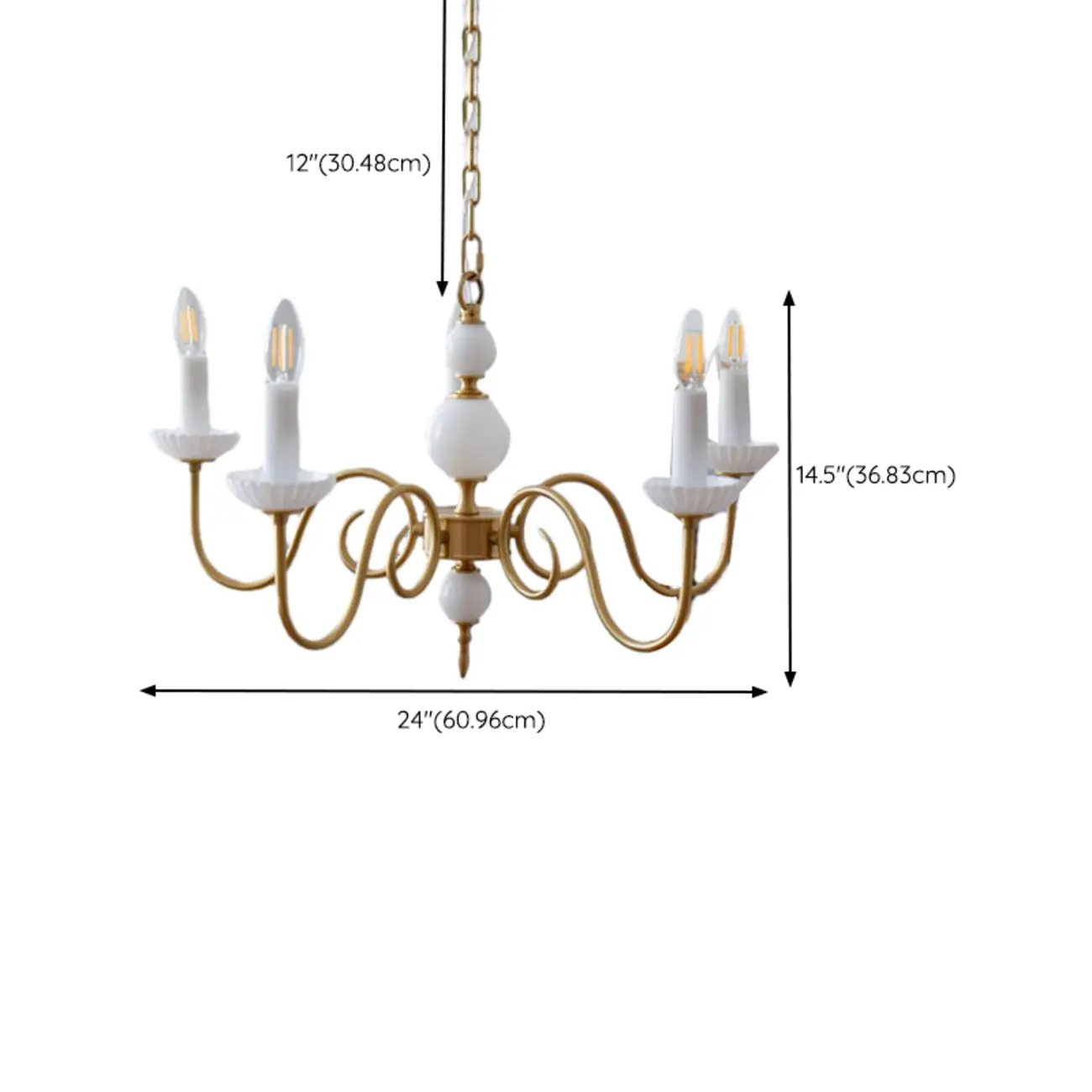 Vintage Gold Metal Candelabra Chandelier for Residential Use Image - 15 | homeyfad