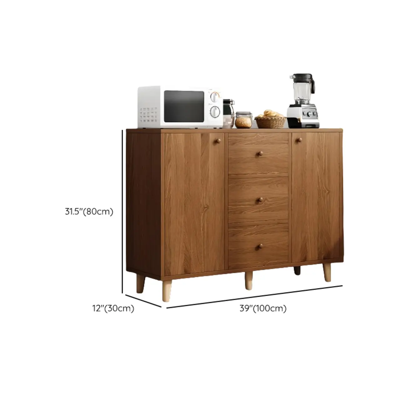 Retro Wooden Rectangular Accent Cabinet for Home Storage  Image - 20 | homeyfad