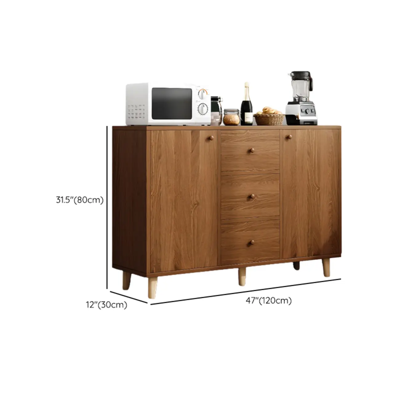 Retro Wooden Rectangular Accent Cabinet for Home Storage  Image - 21 | homeyfad