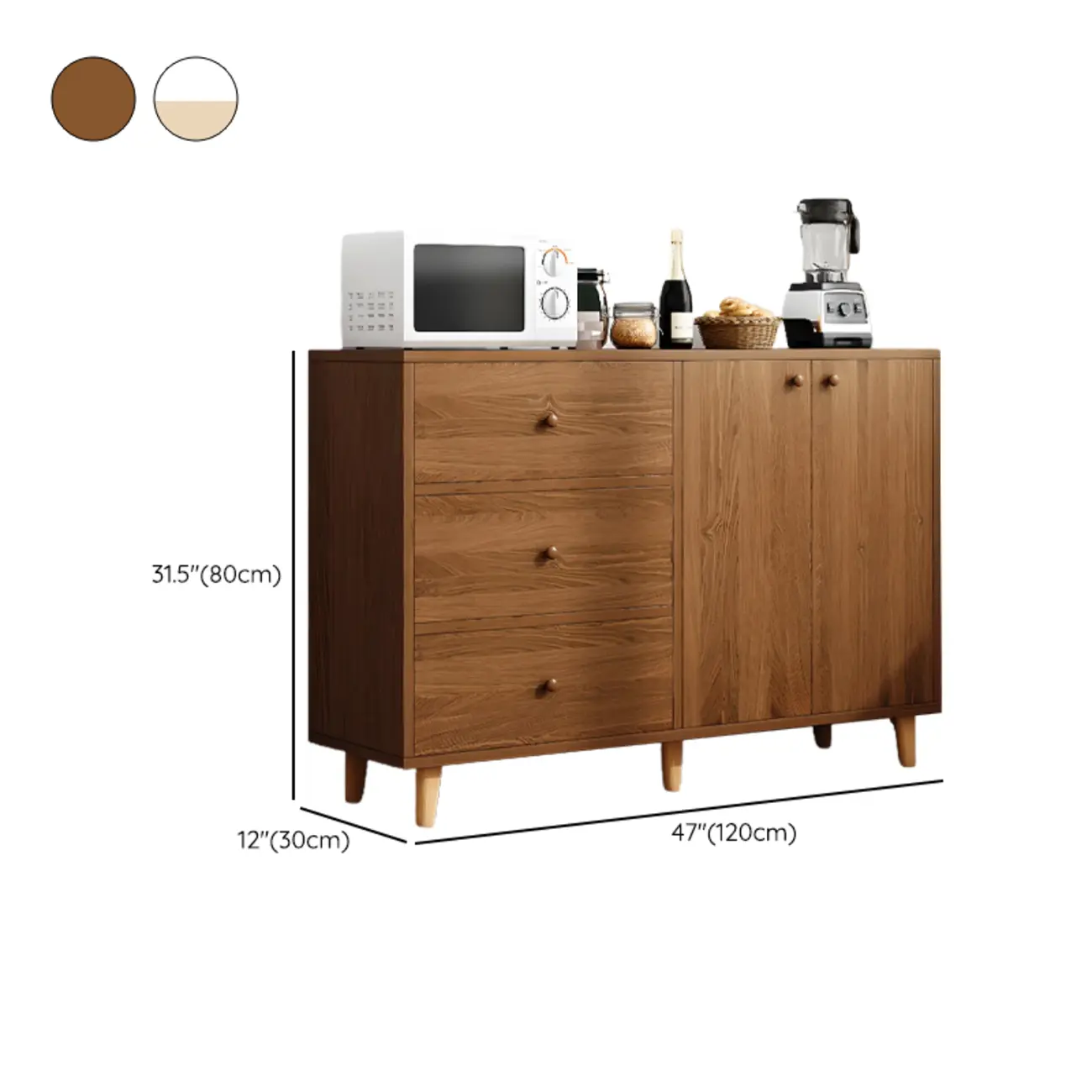 Retro Wooden Rectangular Accent Cabinet for Home Storage  Image - 22 | homeyfad