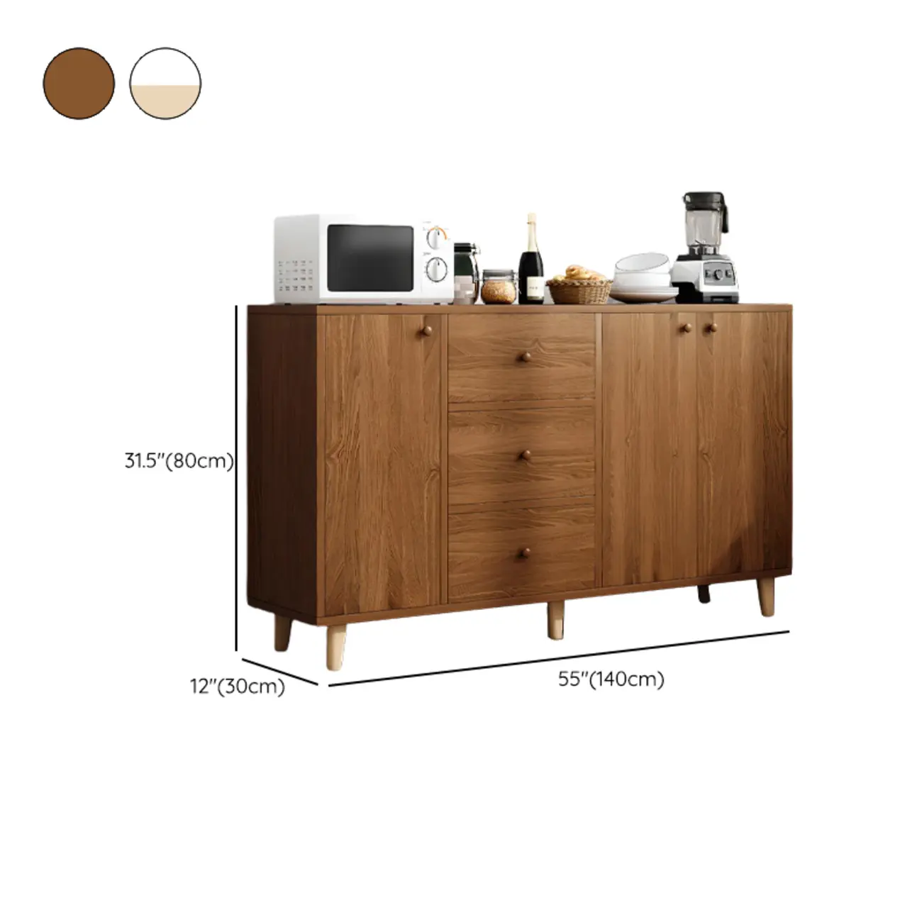 Retro Wooden Rectangular Accent Cabinet for Home Storage  Image - 23 | homeyfad