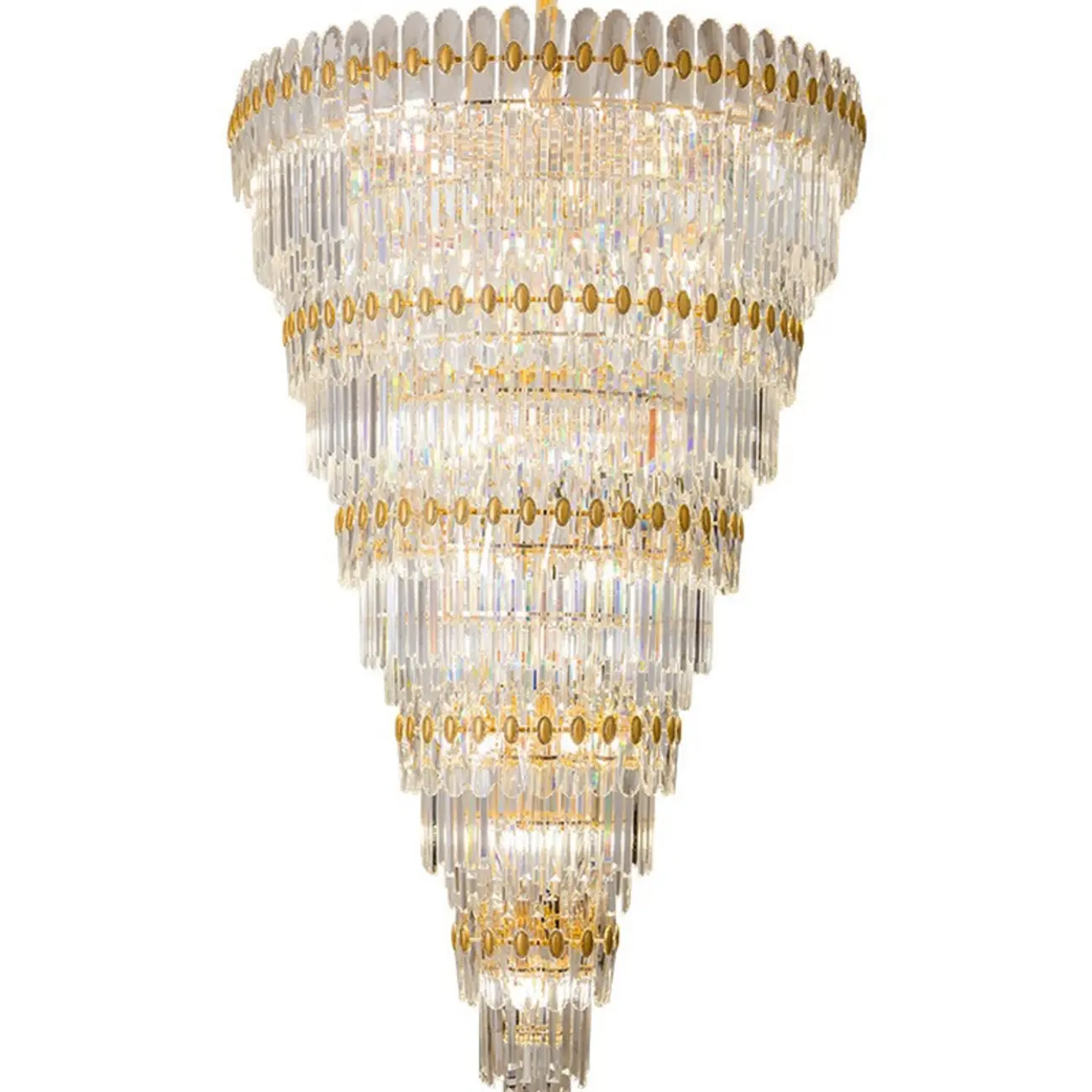 5-Tier Luxurious Crystal Chandelier for High Ceilings Image - 5 | homeyfad