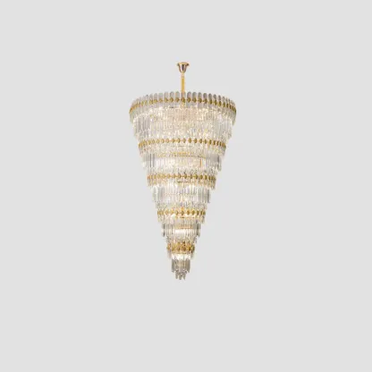 5-Tier Luxurious Crystal Chandelier for High Ceilings Image - 6