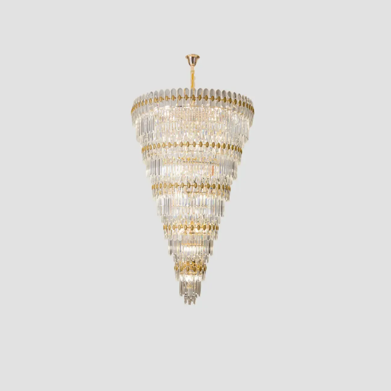 5-Tier Luxurious Crystal Chandelier for High Ceilings Image - 7