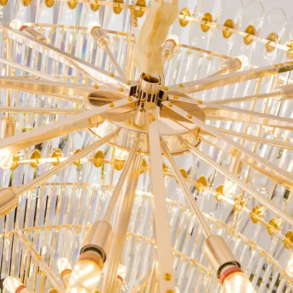 5-Tier Luxurious Crystal Chandelier for High Ceilings Image - 13