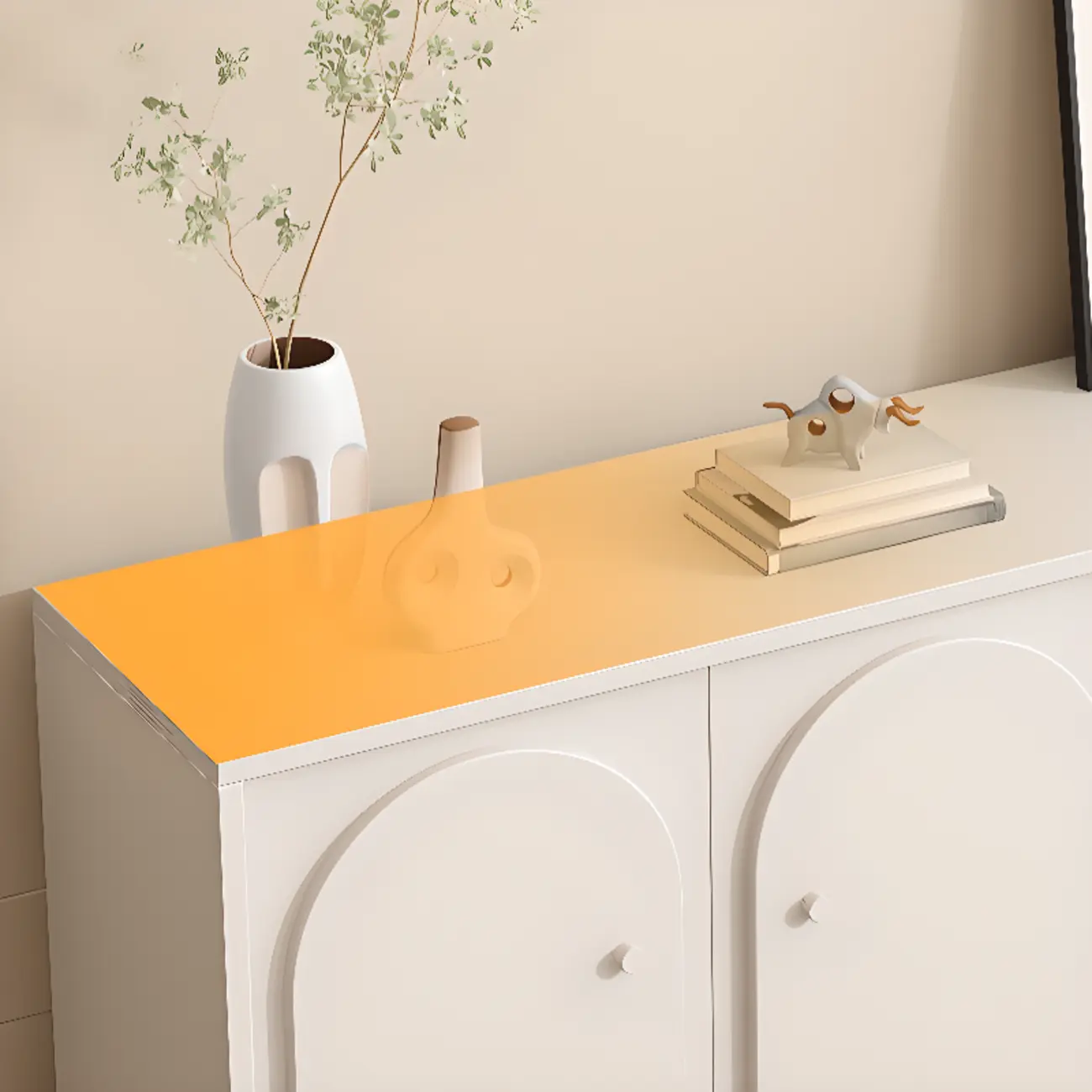 Dove Grey Wood Cabinet with Drawers for Living Room Storage Image - 10 | homeyfad