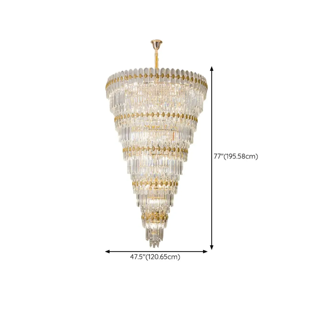 5-Tier Luxurious Crystal Chandelier for High Ceilings Image - 16