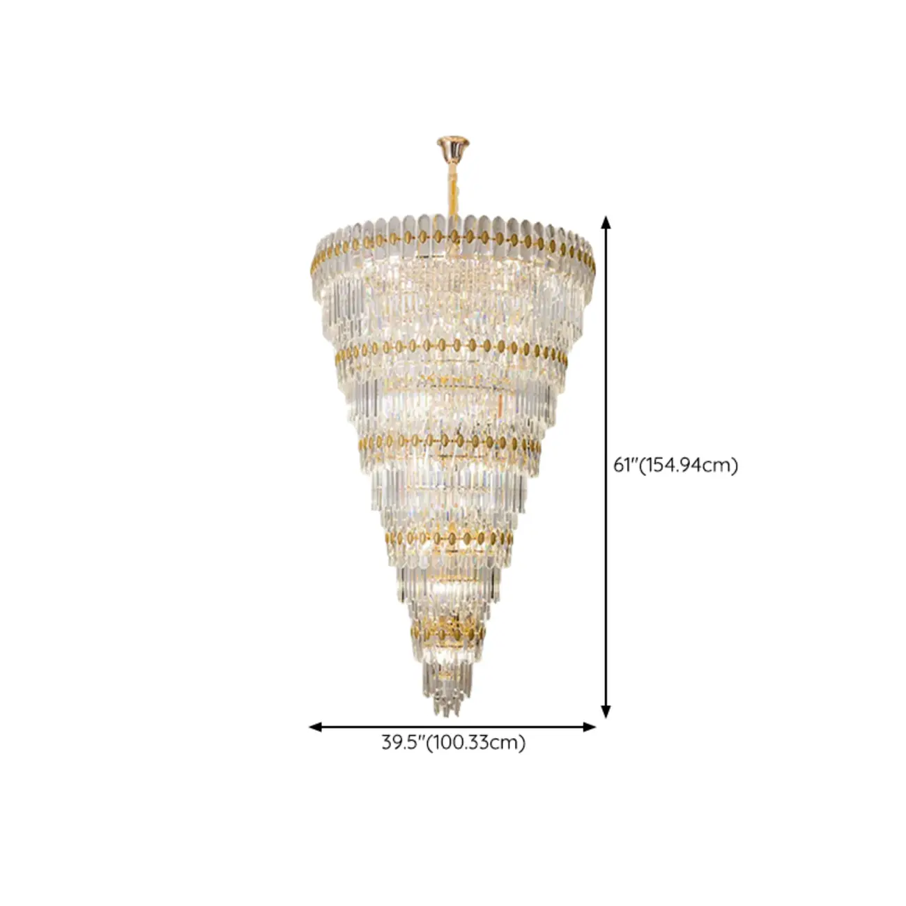 5-Tier Luxurious Crystal Chandelier for High Ceilings Image - 17 | homeyfad