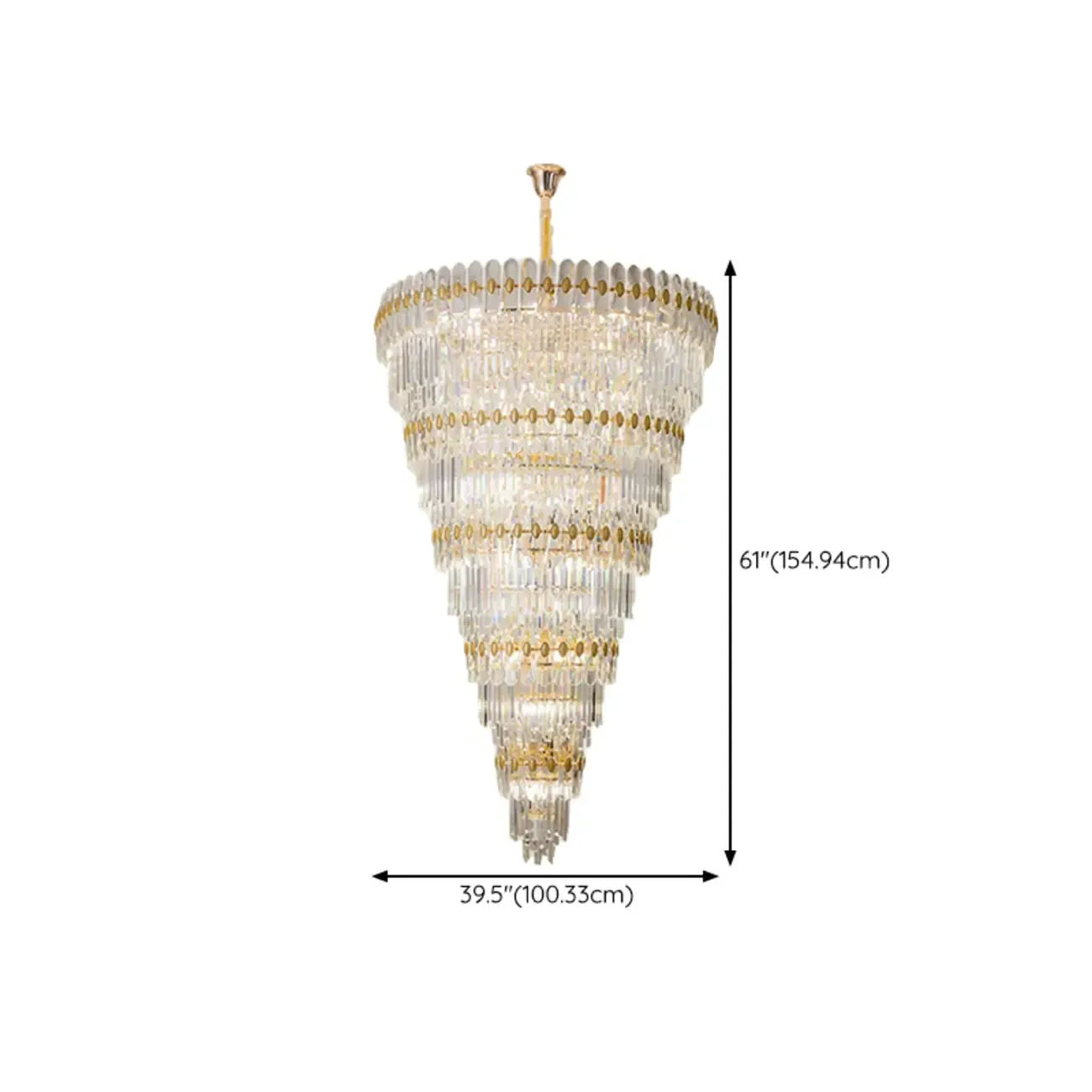 5-Tier Luxurious Crystal Chandelier for High Ceilings Image - 17