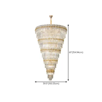 5-Tier Luxurious Crystal Chandelier for High Ceilings Image - 17