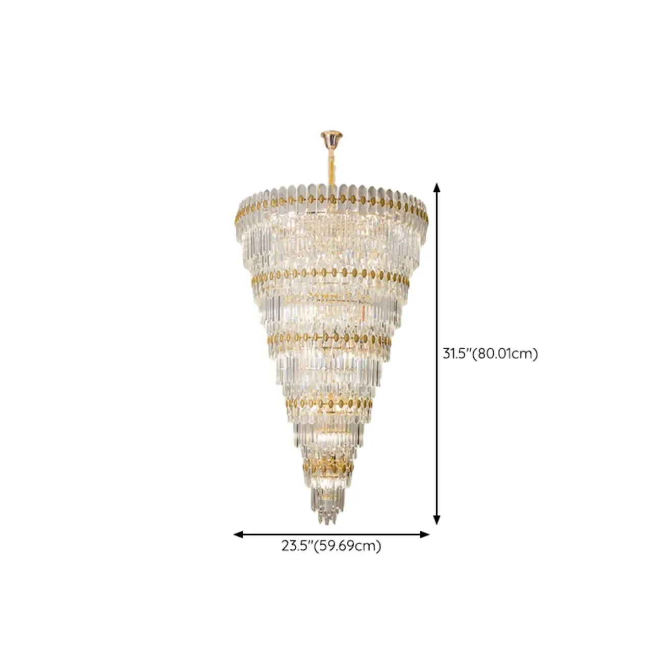 5-Tier Luxurious Crystal Chandelier for High Ceilings Image - 19