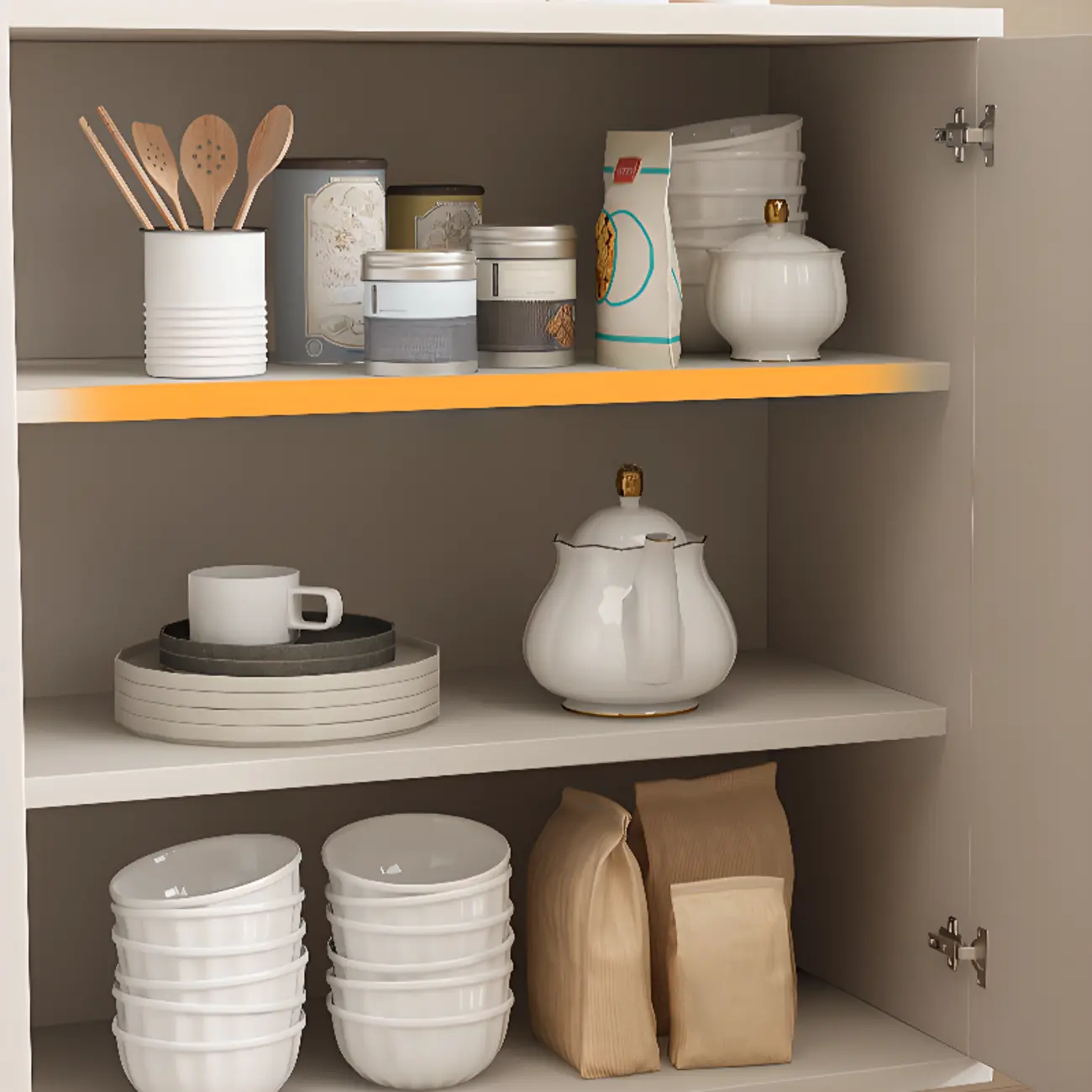 Dove Grey Wood Cabinet with Drawers for Living Room Storage Image - 12 | homeyfad