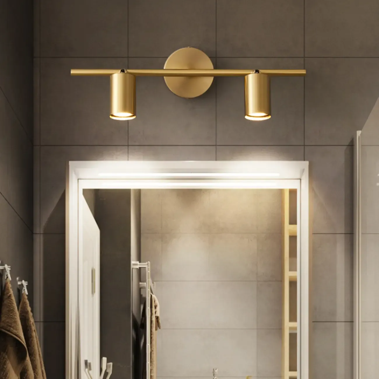 Modern Metal Vanity Light for Bathroom with Copper Shade  Image - 6