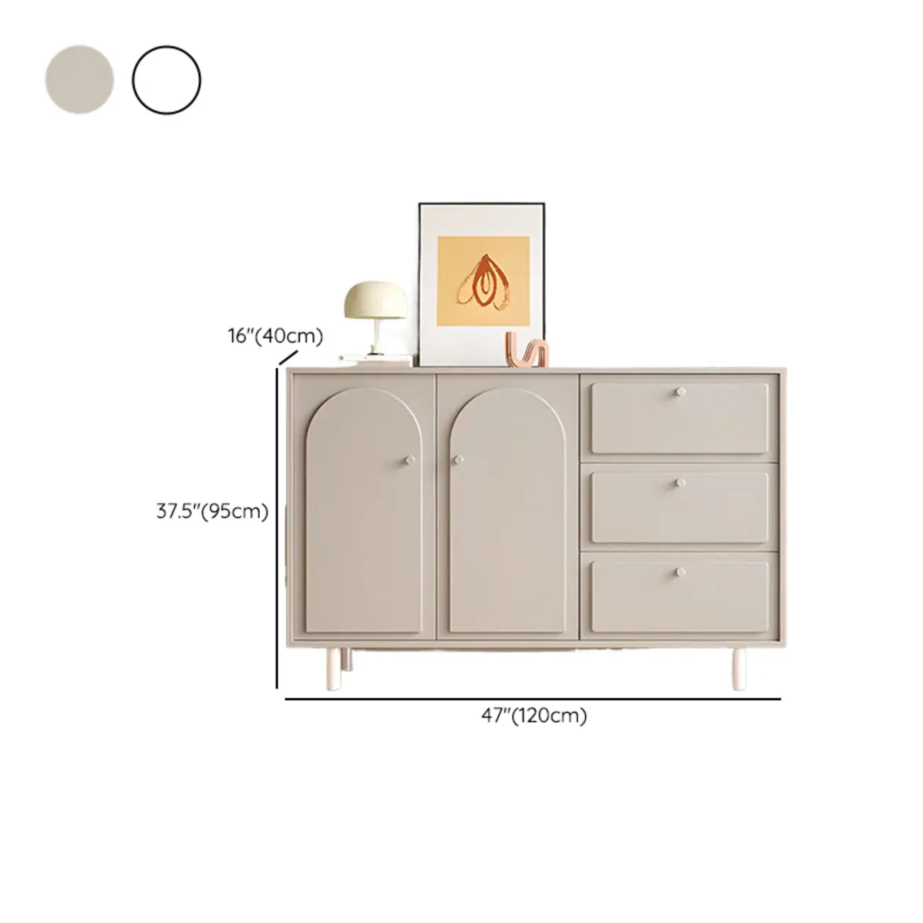 Dove Grey Wood Cabinet with Drawers for Living Room Storage Image - 24 | homeyfad