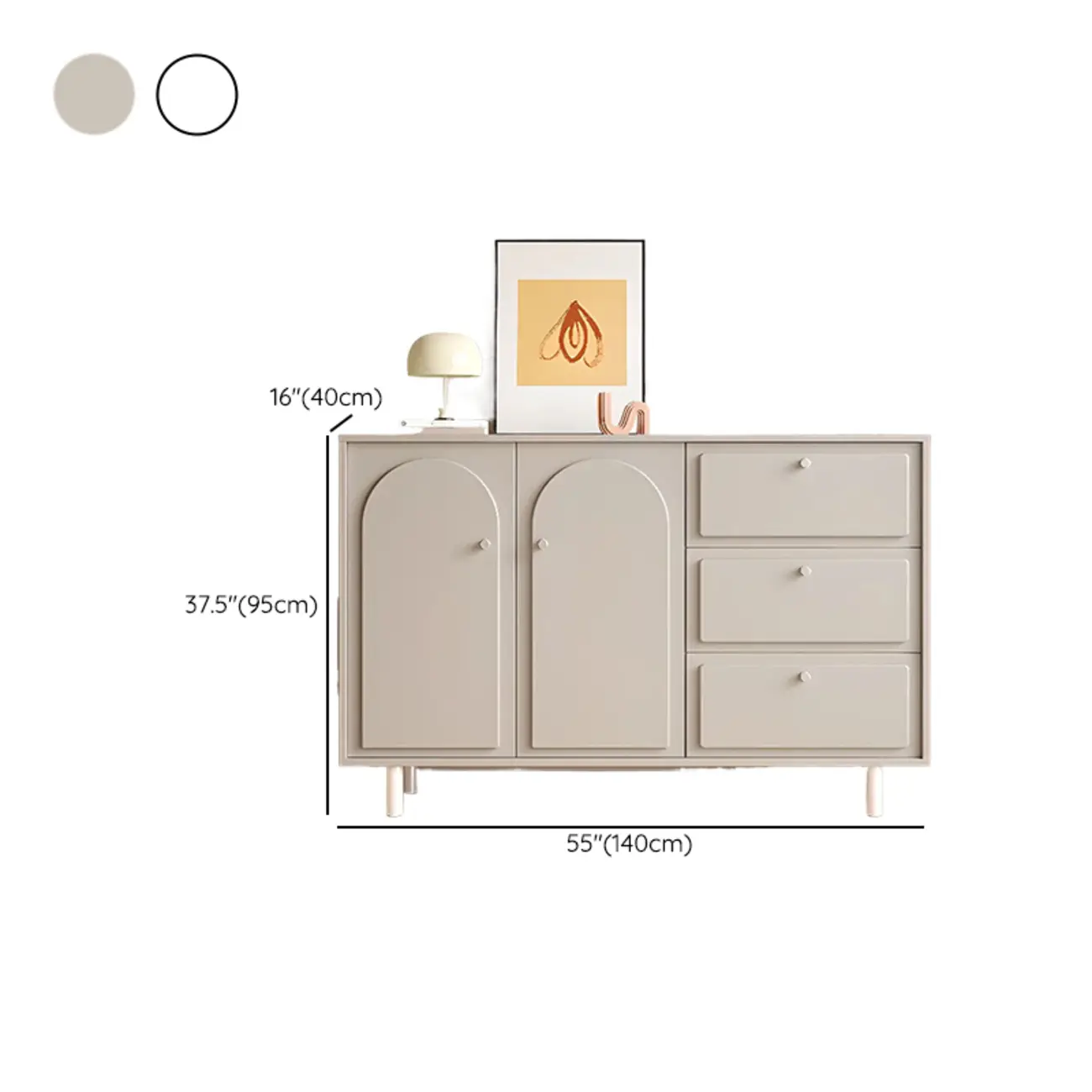 Dove Grey Wood Cabinet with Drawers for Living Room Storage Image - 26 | homeyfad