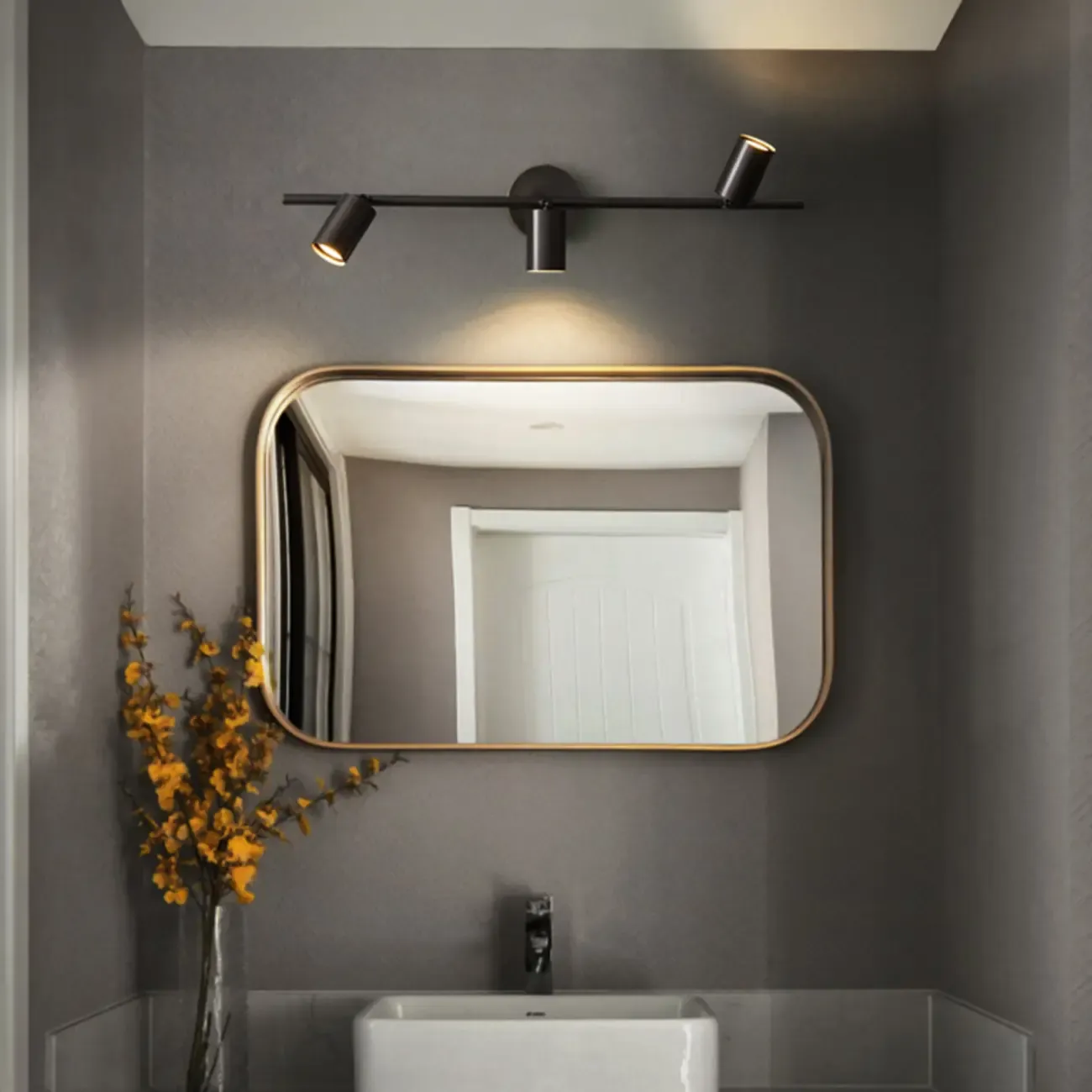 Modern Metal Vanity Light for Bathroom with Copper Shade  Image - 22