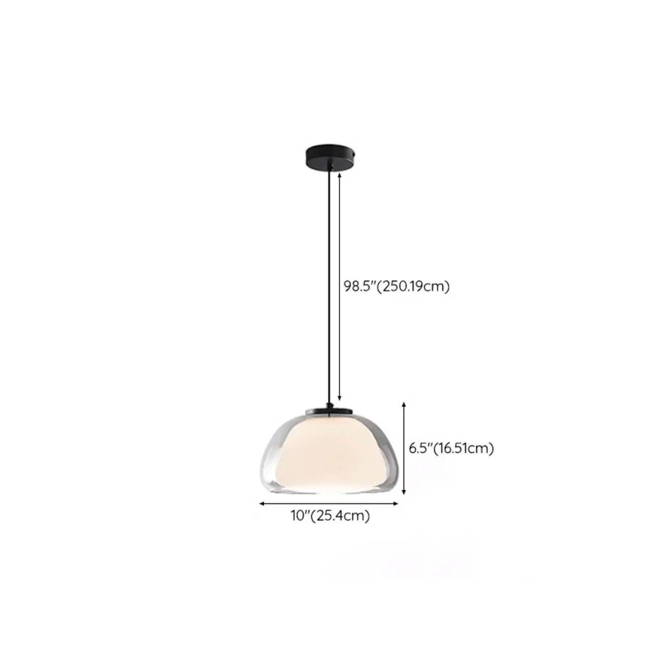 Nordic Jelly Milky Glass LED Pendant Lamp for Living Room #size