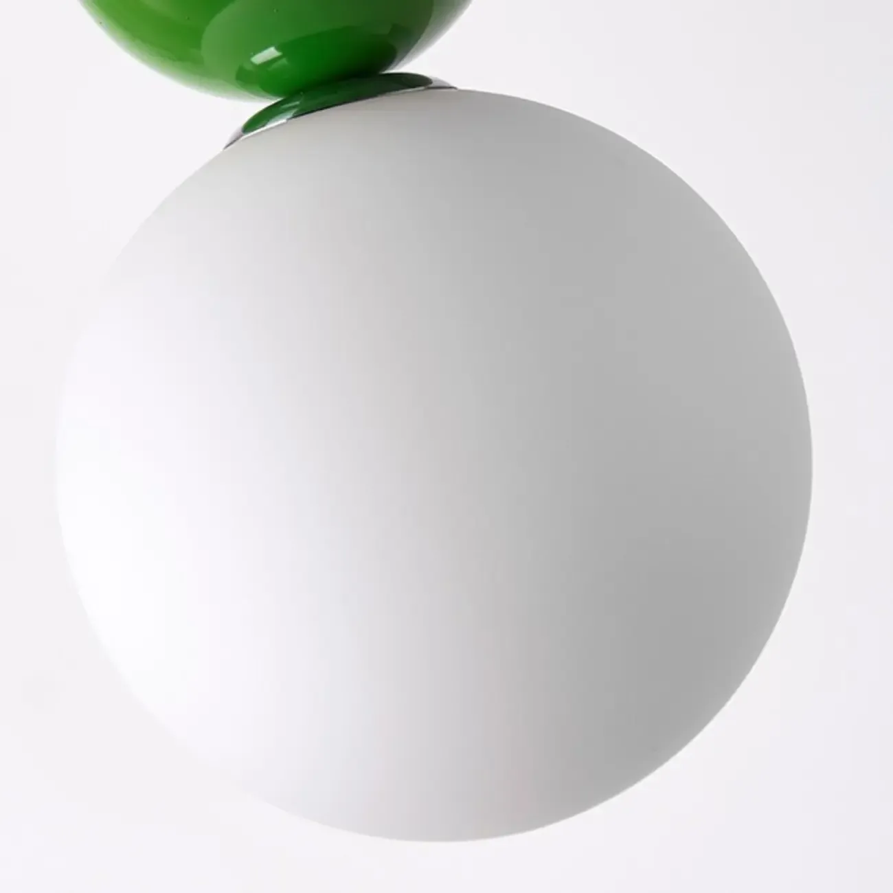 Nordic White Glass Globe LED Pendant Light with Colorful Bead Detail Image - 17