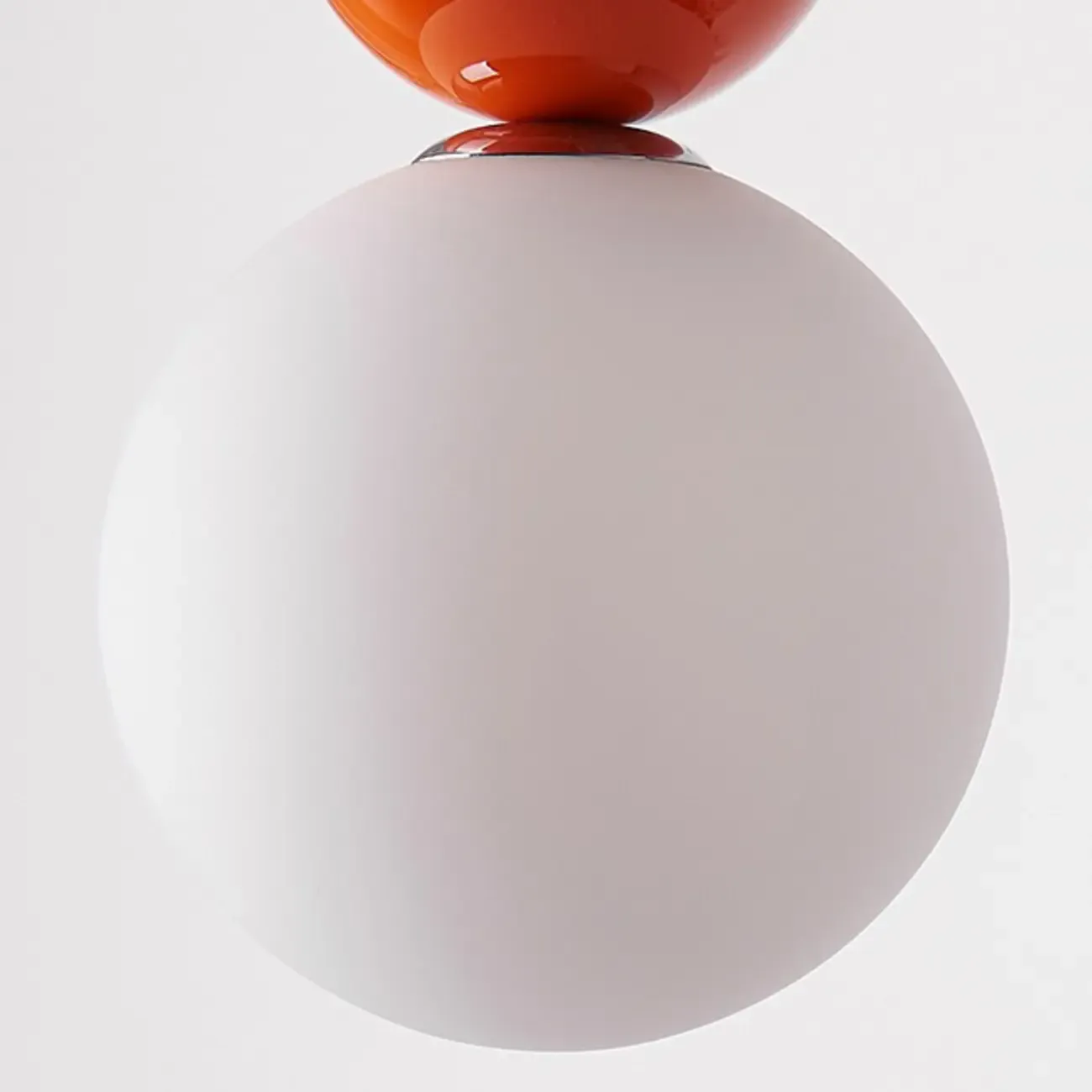 Nordic White Glass Globe LED Pendant Light with Colorful Bead Detail Image - 18