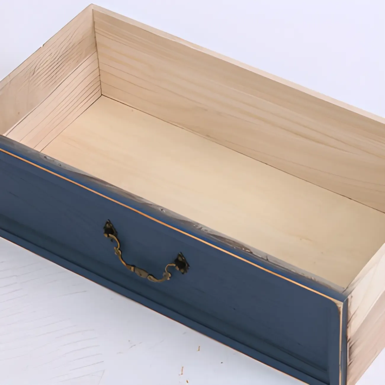 Rustic Wooden Yellow Storage Cabinet with Drawer Rings Image - 26