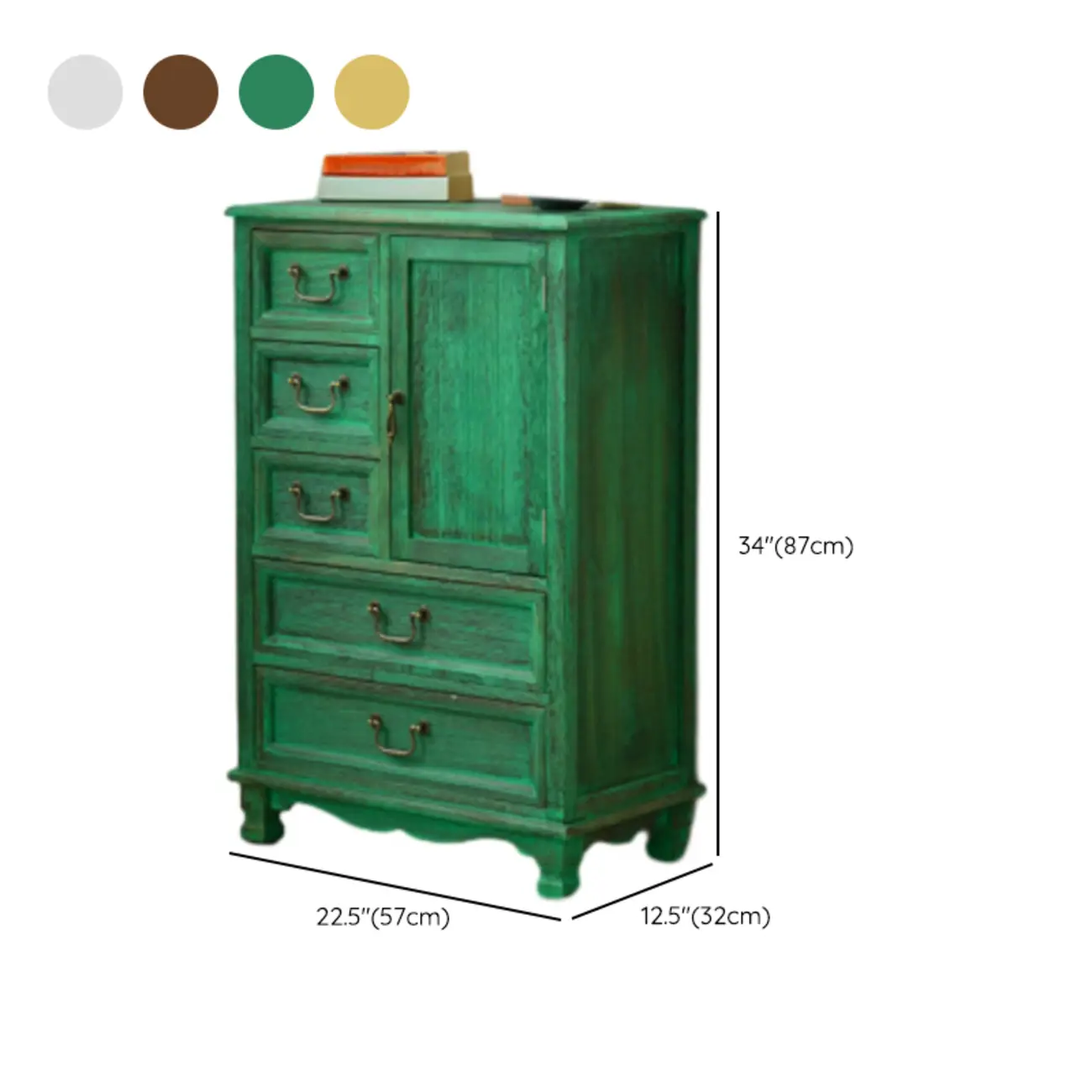 Rustic Wooden Yellow Storage Cabinet with Drawer Rings Image - 30 | homeyfad