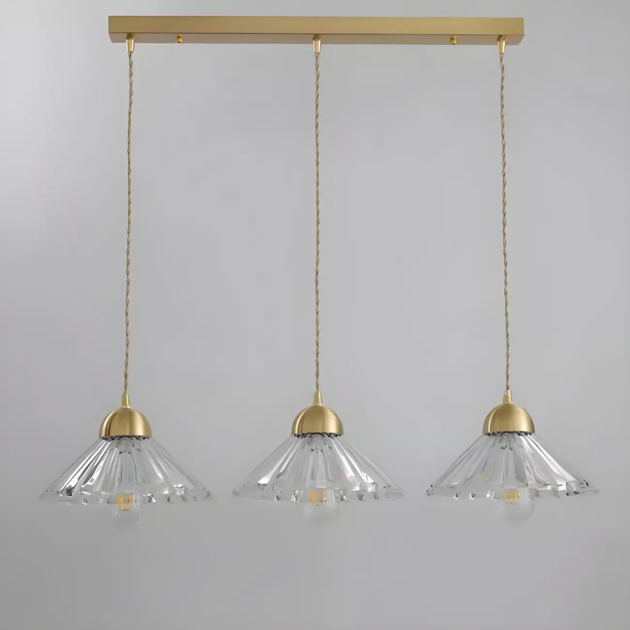 Modern Clear Glass Cluster Cone Pendant Light for Living Room Image - 7