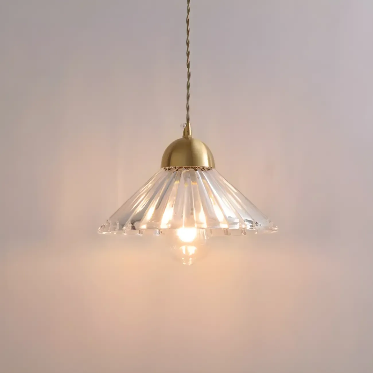 Modern Clear Glass Cluster Cone Pendant Light for Living Room Image - 9