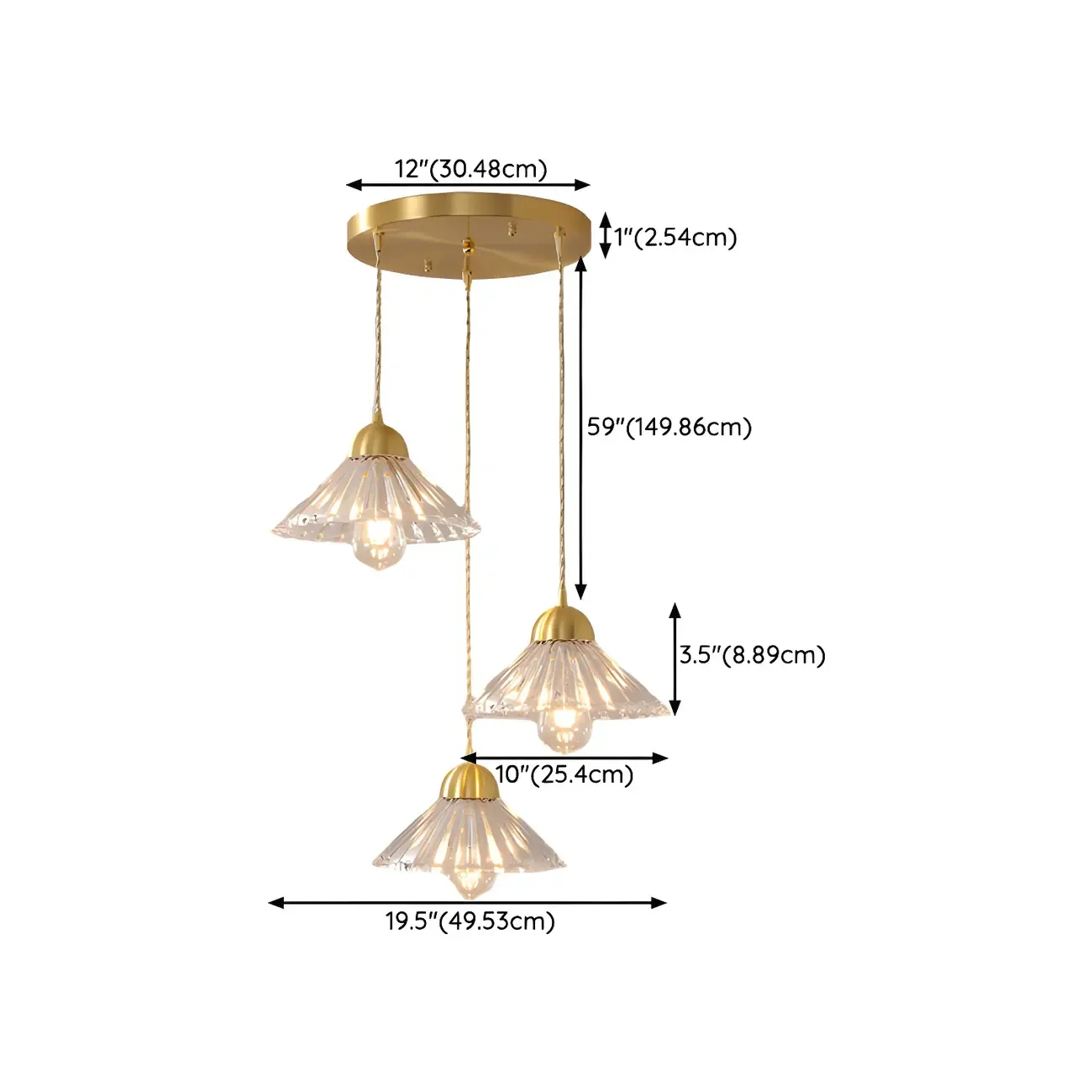Modern Clear Glass Cluster Cone Pendant Light for Living Room Image - 14