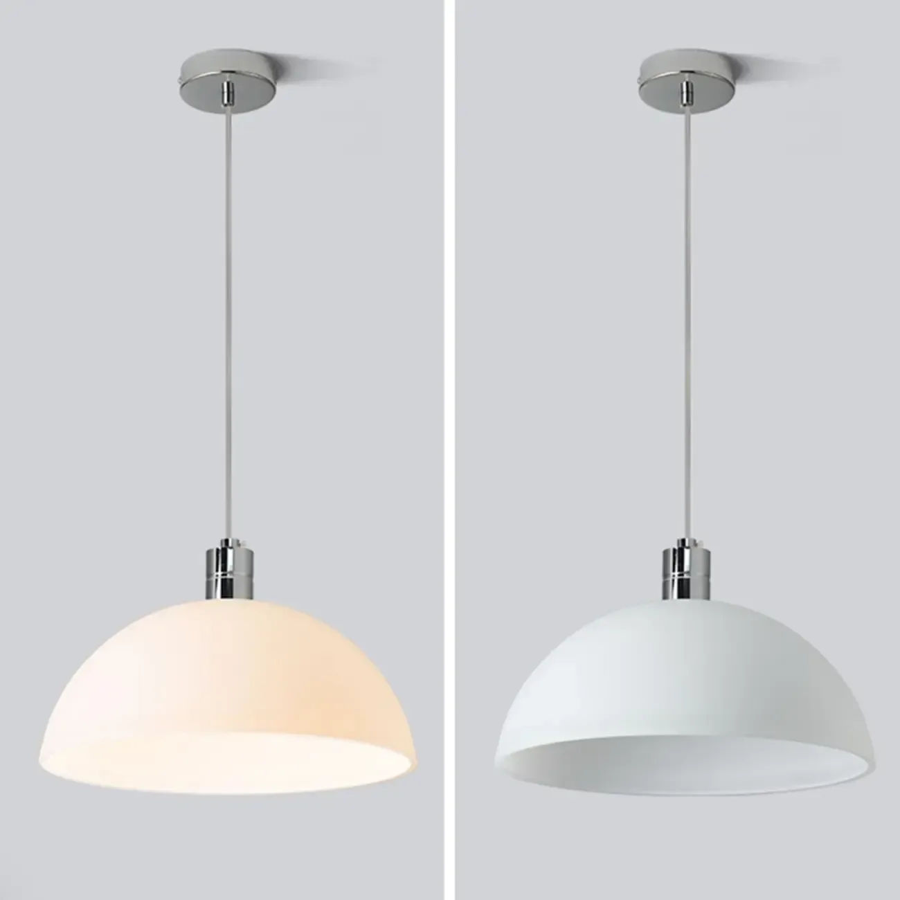 Nordic Cream Glass Dome LED Pendant Light for Living Room Image - 11