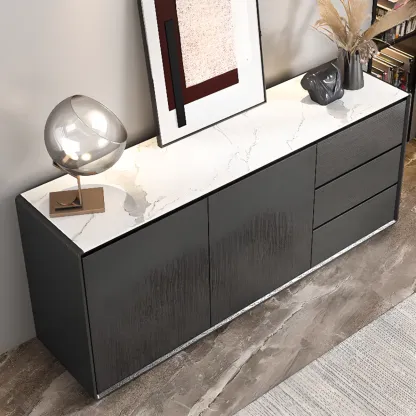 Wooden Accent Cabinet for with 3 Drawers & 2 Enclosed Doors Image - 8