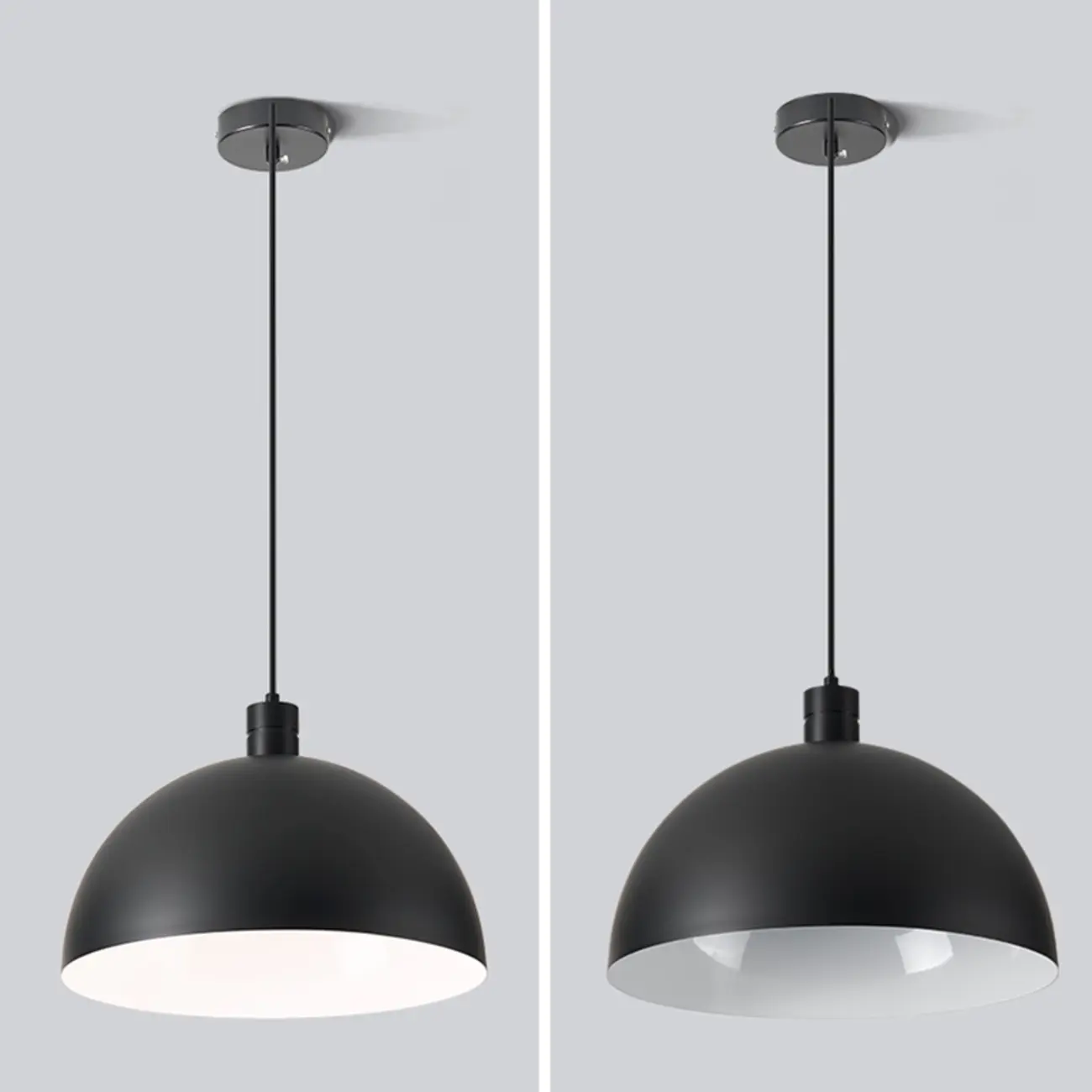 Nordic Cream Glass Dome LED Pendant Light for Living Room Image - 12 | homeyfad