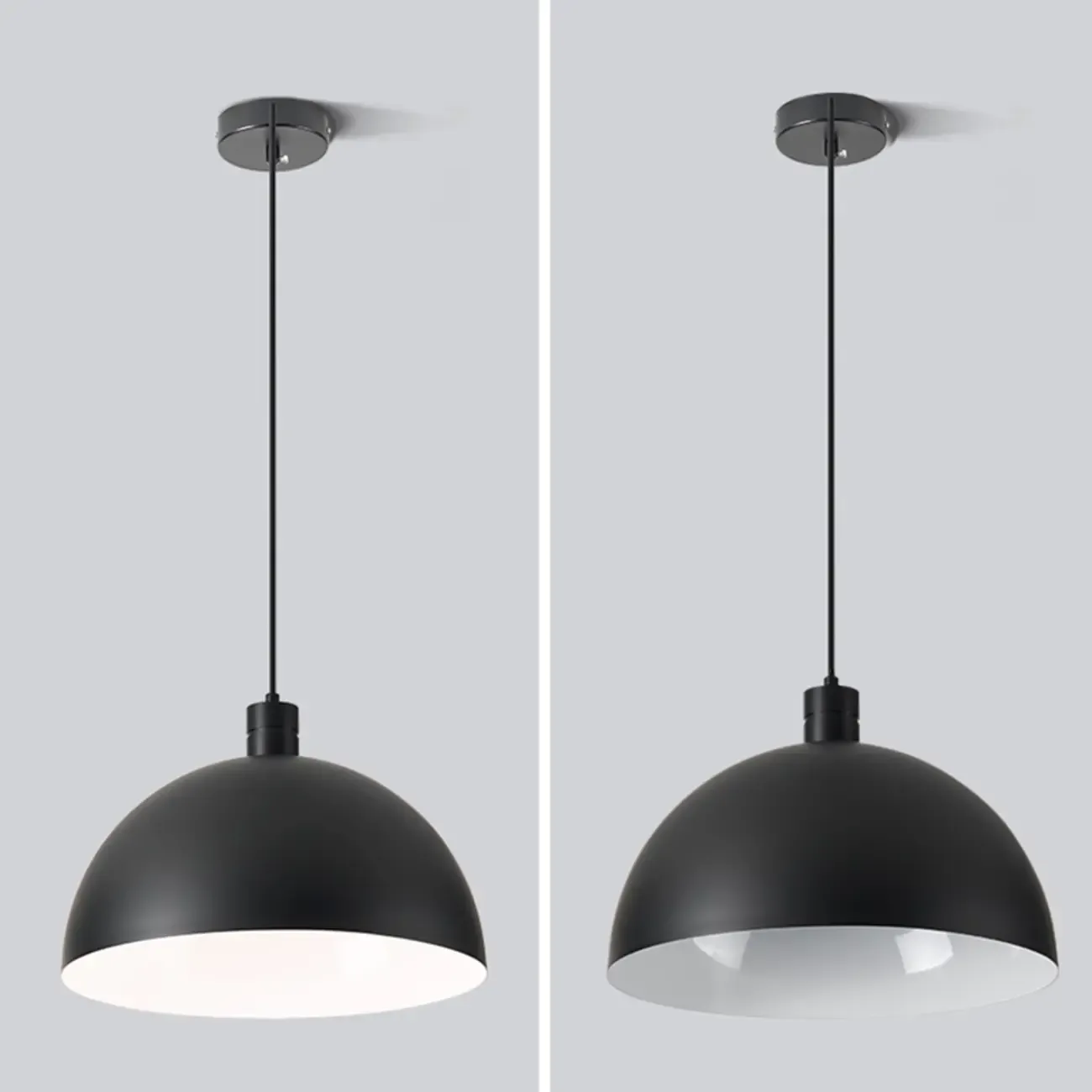 Nordic Cream Glass Dome LED Pendant Light for Living Room Image - 12